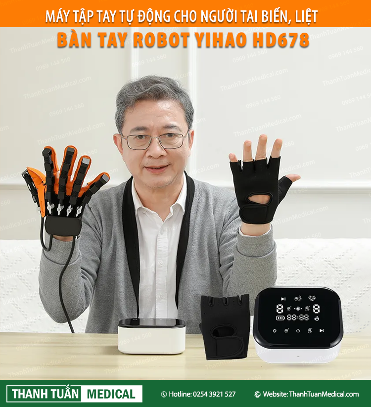 Máy tập tay tự động, bàn tay robot phục hồi chức năng tay Yihao HD678